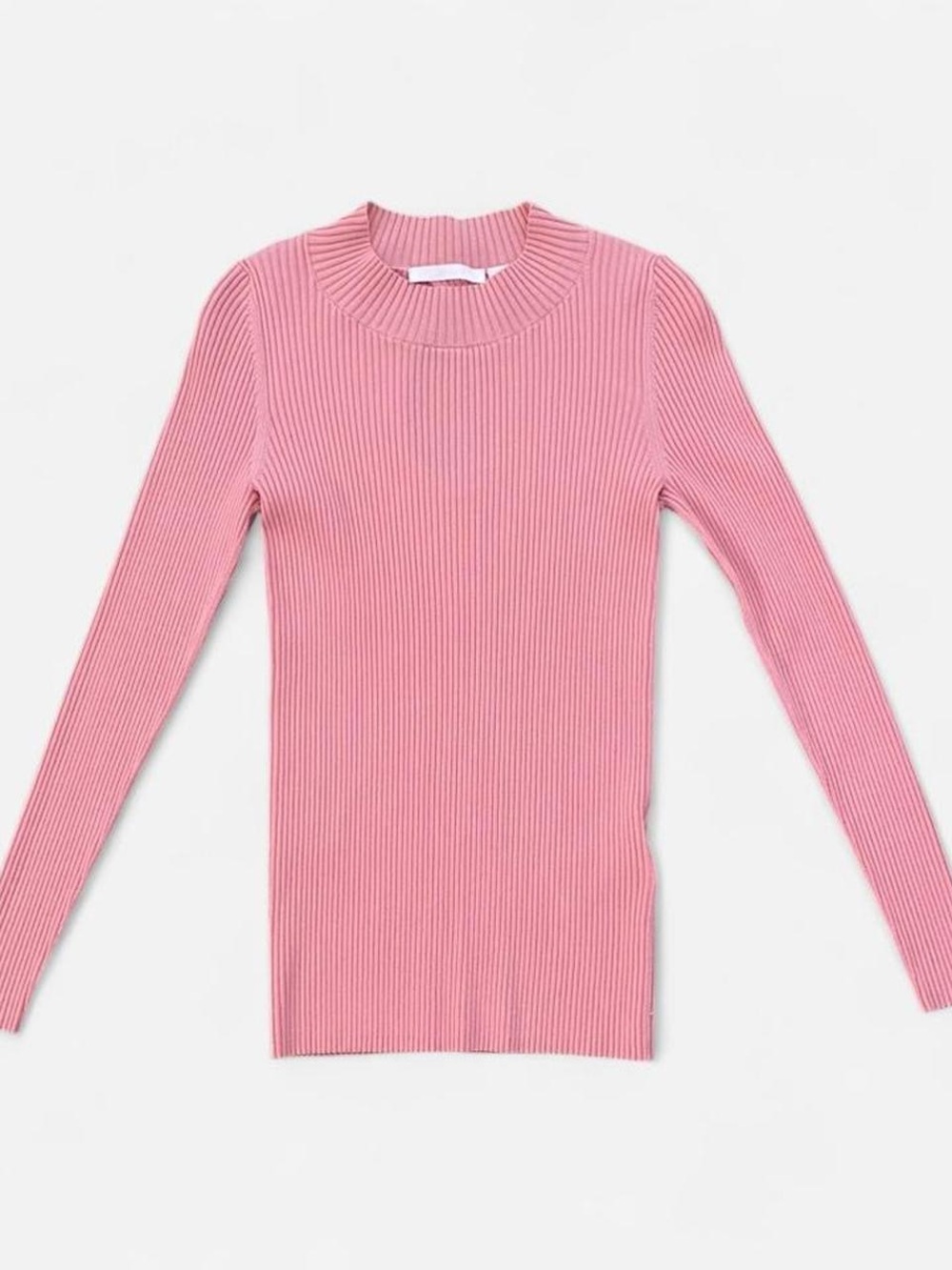 BOSS Hugo Boss Pink Ribbed Knit Top with Back Keyhole Cutout